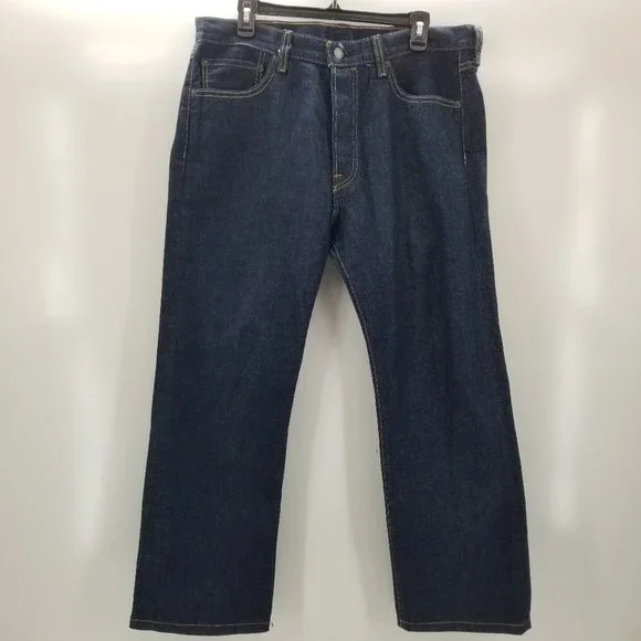 Levis 501 Mens Jeans Blue Straight Button 34X27 FINAL PRICE!!! - Picture 6 of 10